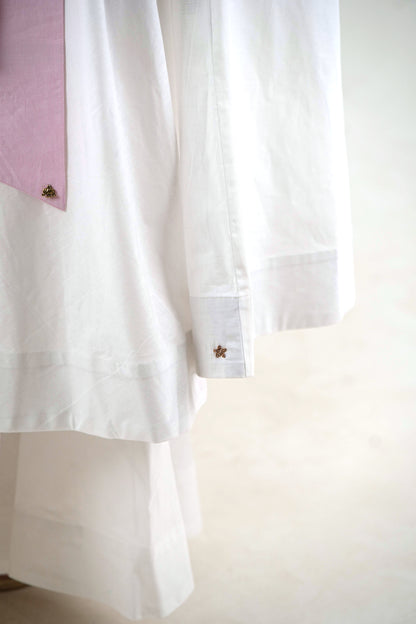Wide Leg Trousers - White Linen Cotton