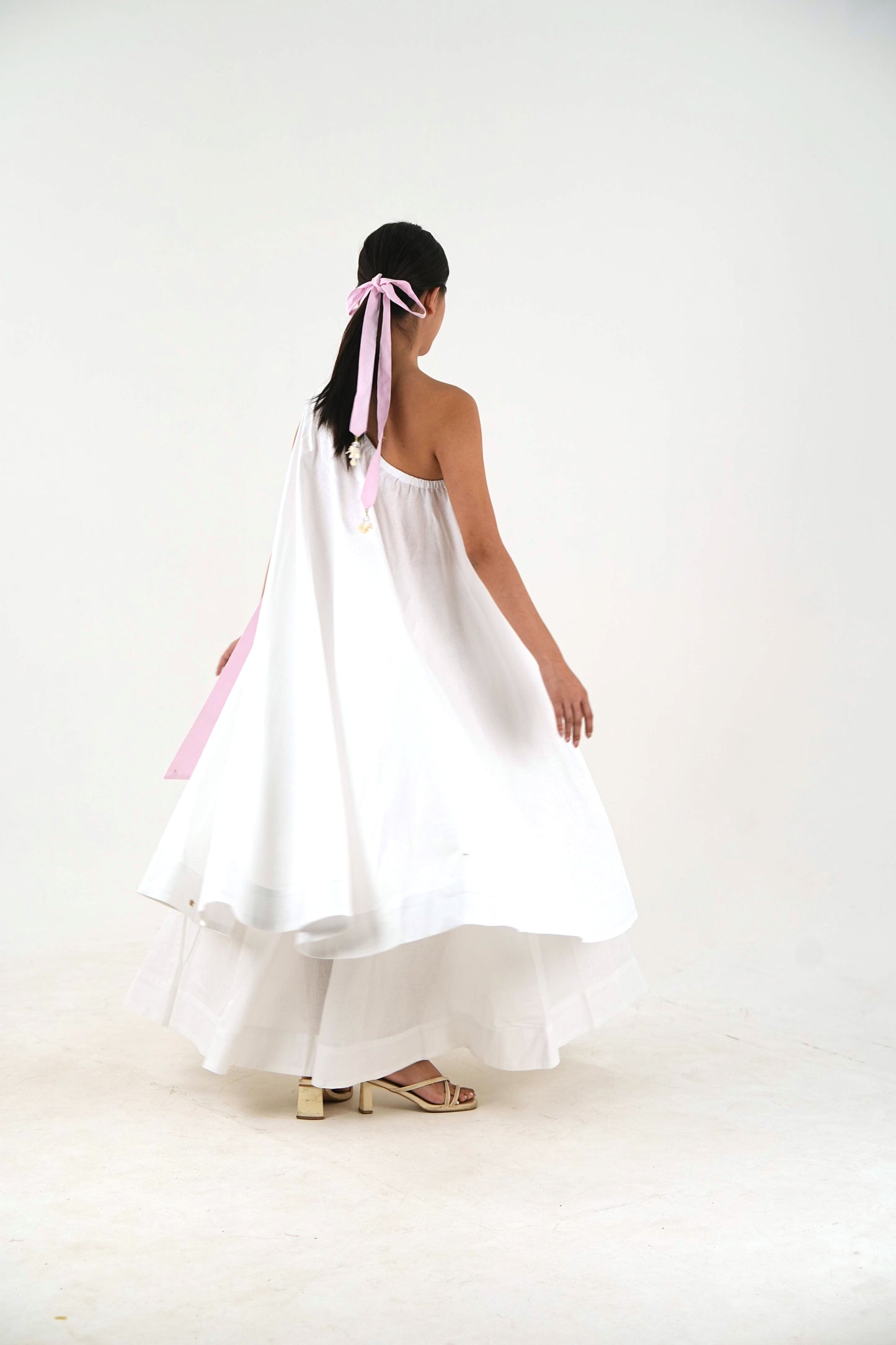 Bow Tie Tunic - White Linen Cotton