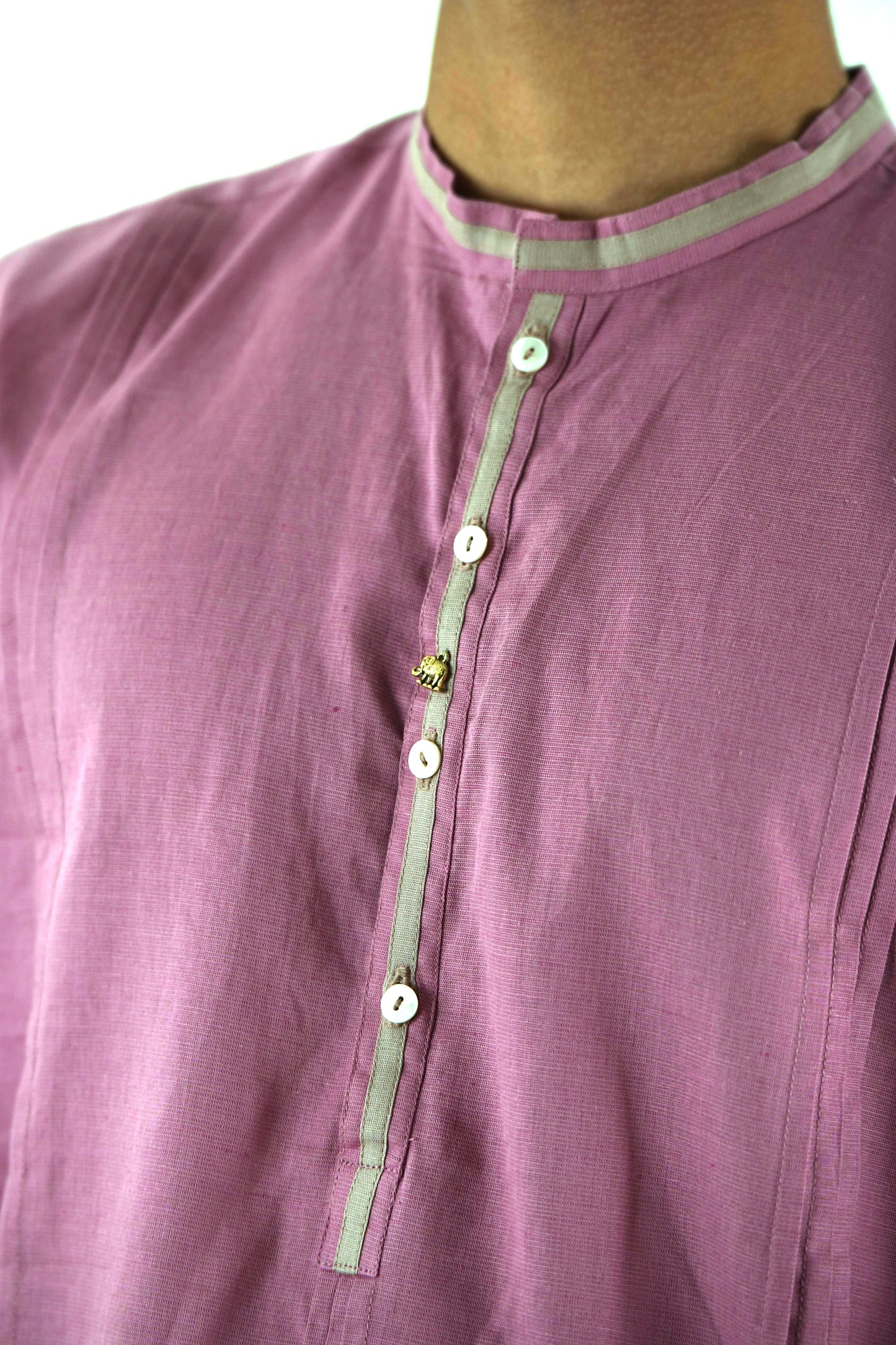 Long Kurta for Men - Dusty Pink