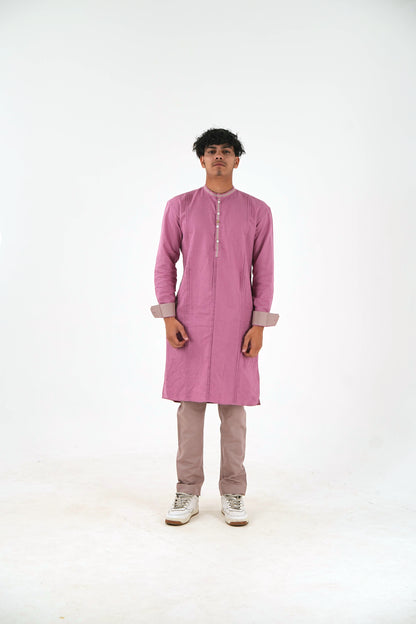 Long Kurta for Men - Dusty Pink