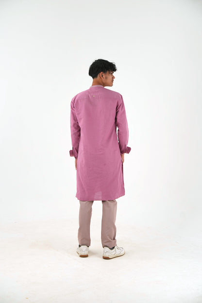 Long Kurta for Men - Dusty Pink