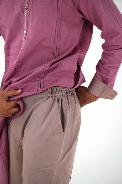 Long Kurta for Men - Dusty Pink