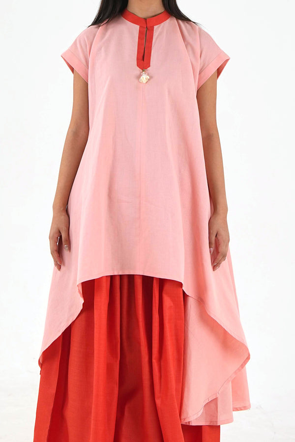 High Low Top - Peach Loose Fit
