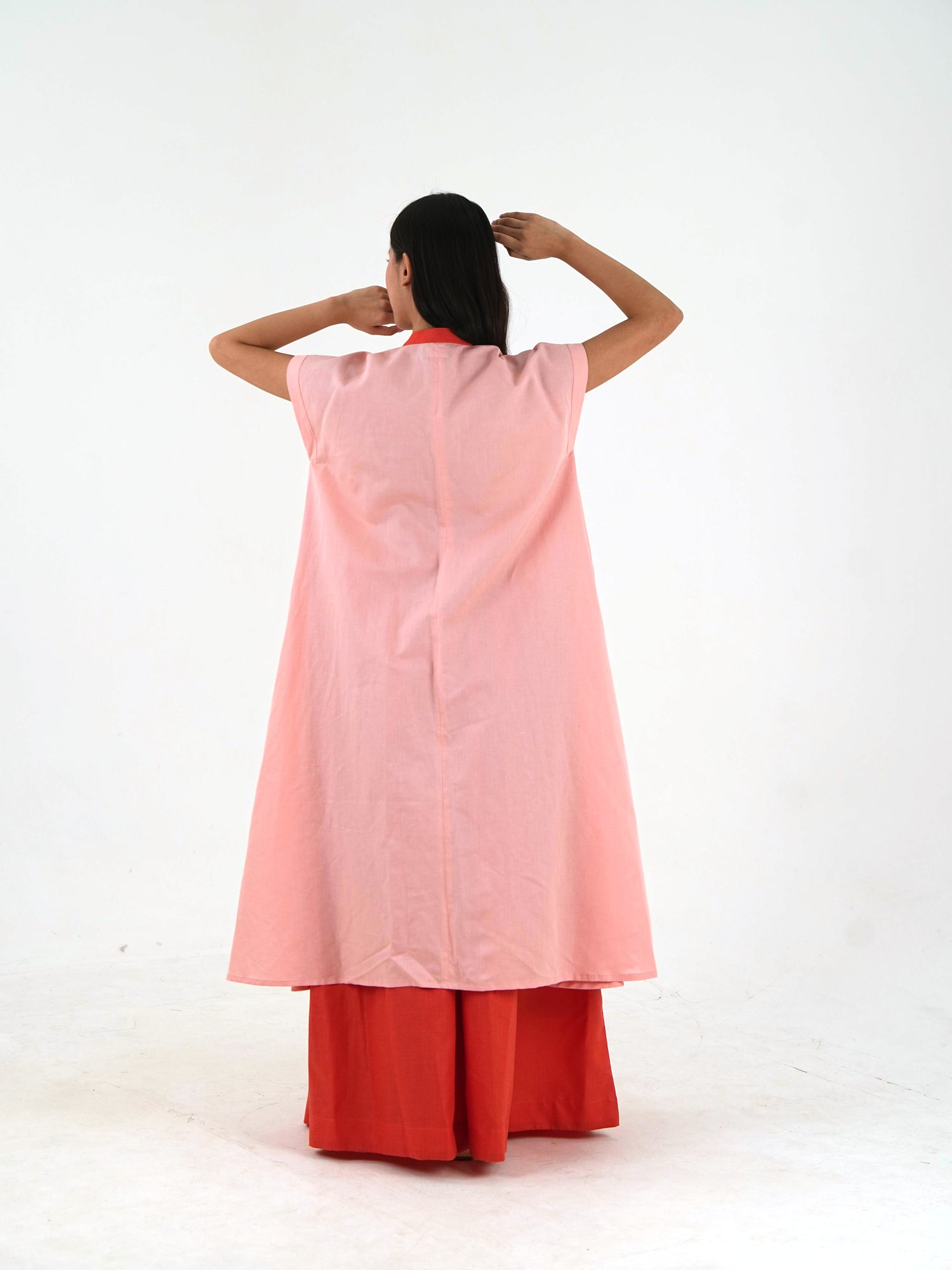 Wide Leg Palazzo - Orange Linen Cotton