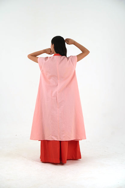 Wide Leg Palazzo - Orange Linen Cotton