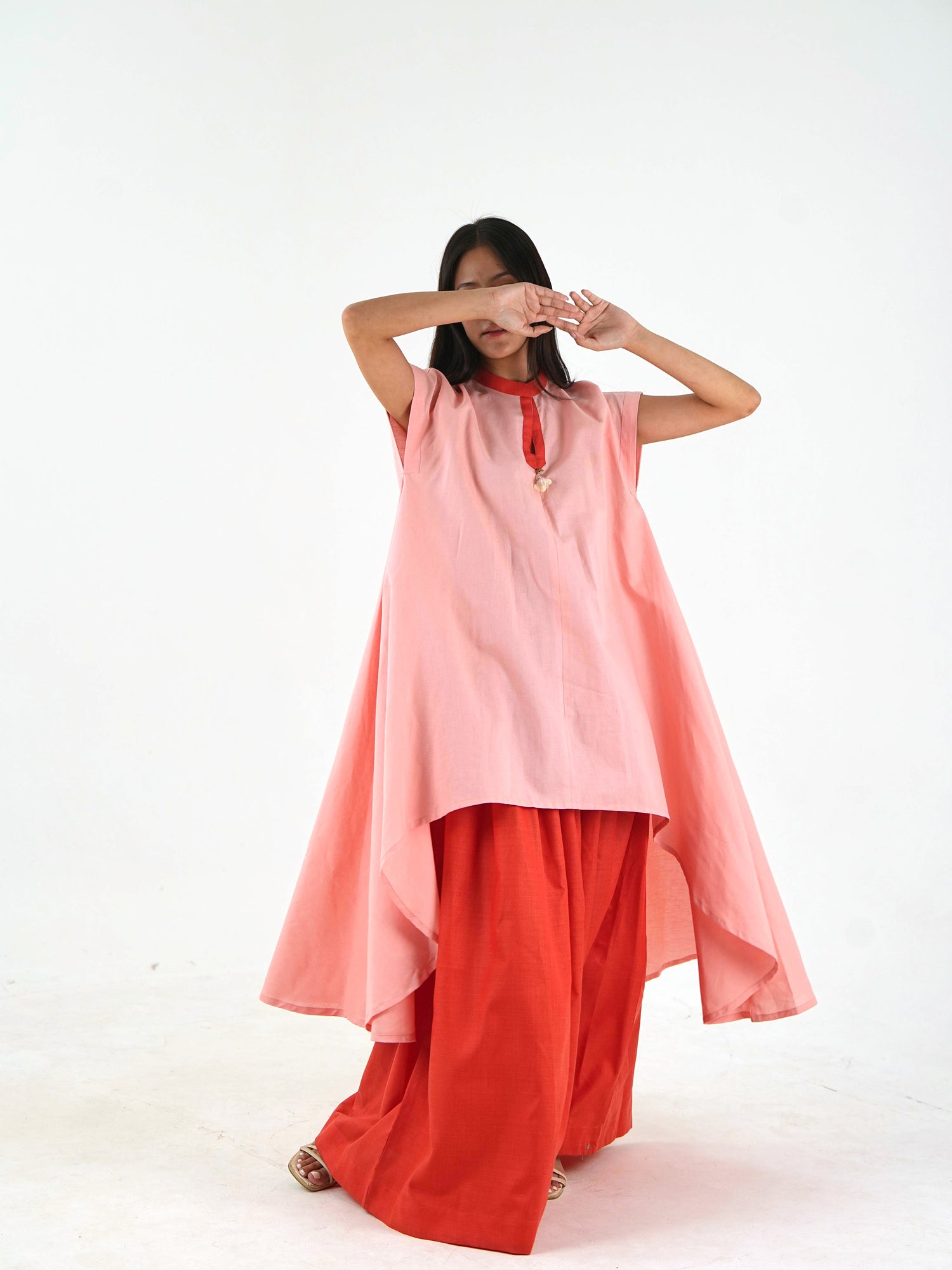 High Low Top - Pastel Pink Loose Fit