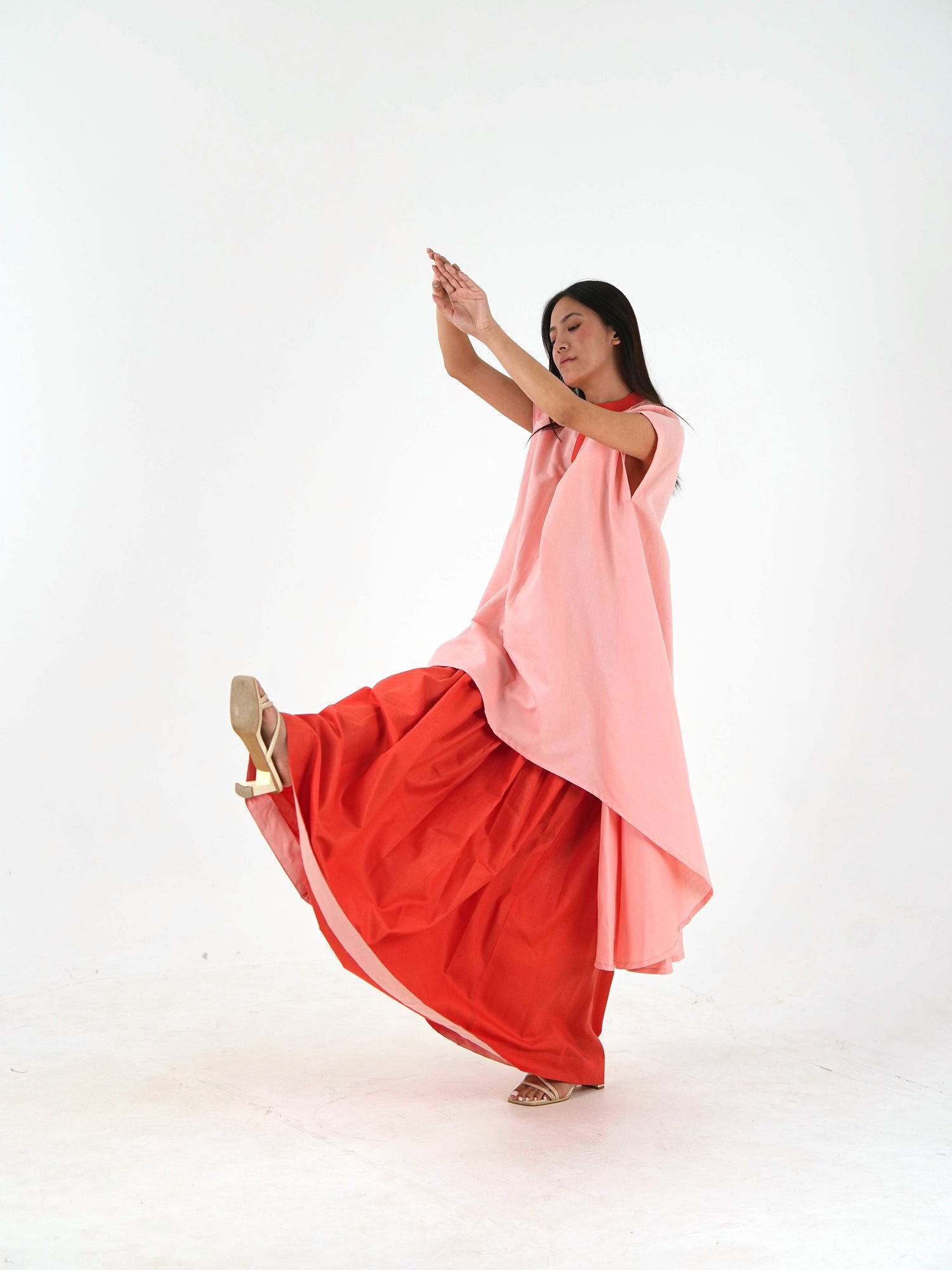 Wide Leg Palazzo - Orange Linen Cotton