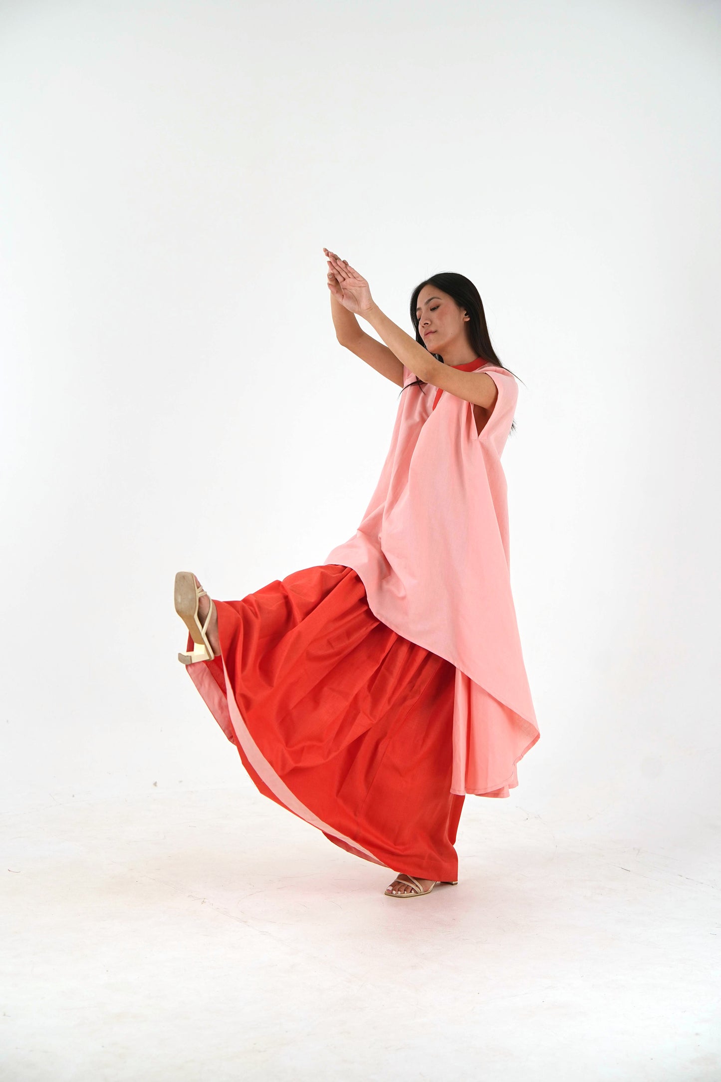 Wide Leg Palazzo - Orange Linen Cotton