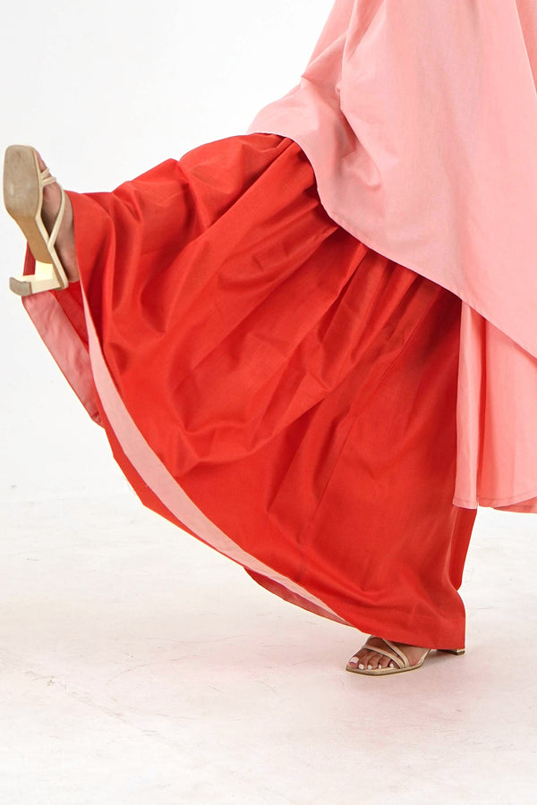 Skirt - Orange Linen Cotton