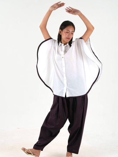 Shirt Salwar Set - White Linen Cotton