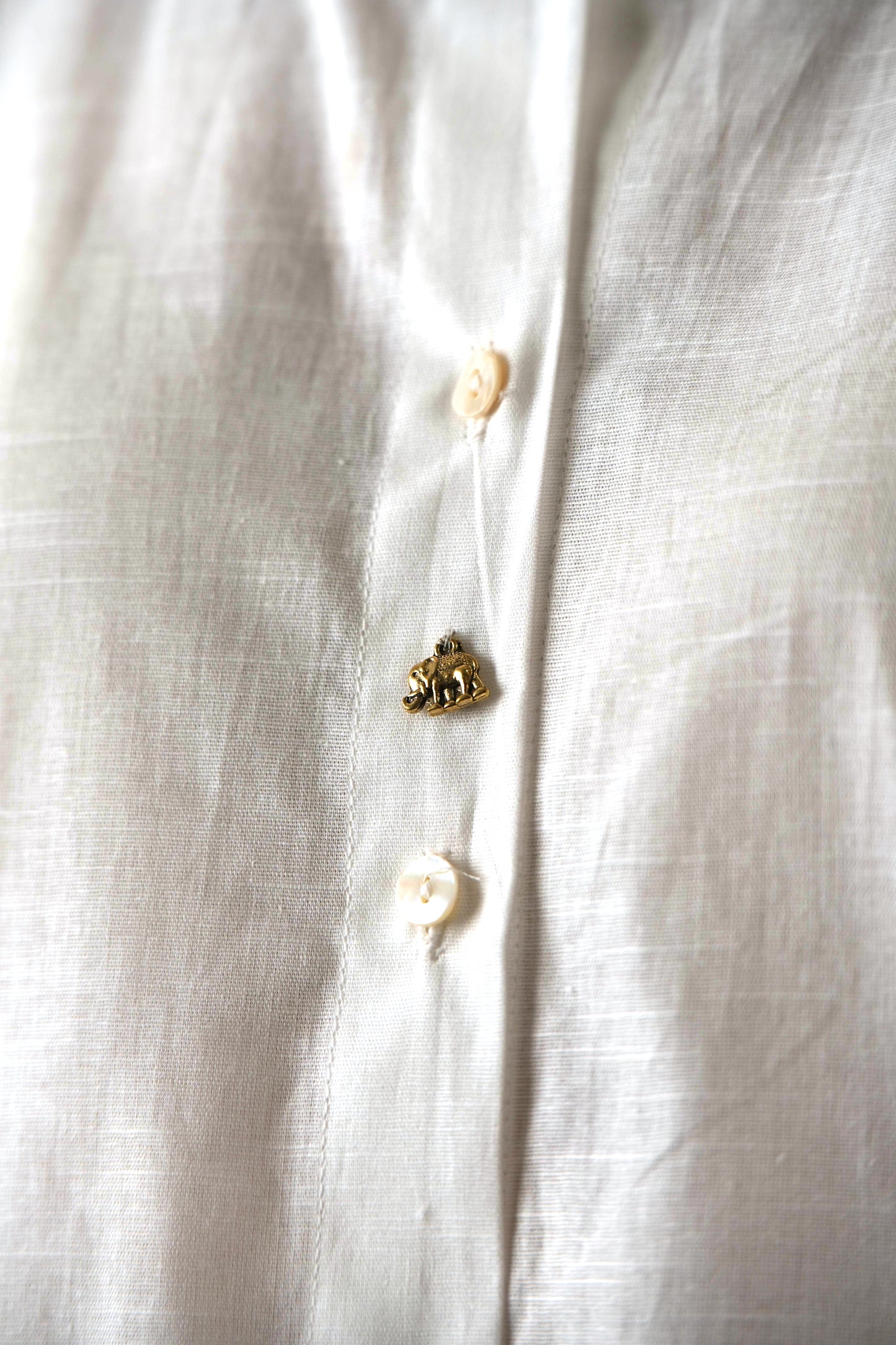 Shirt Collar Cape Shirt - White Linen Cotton