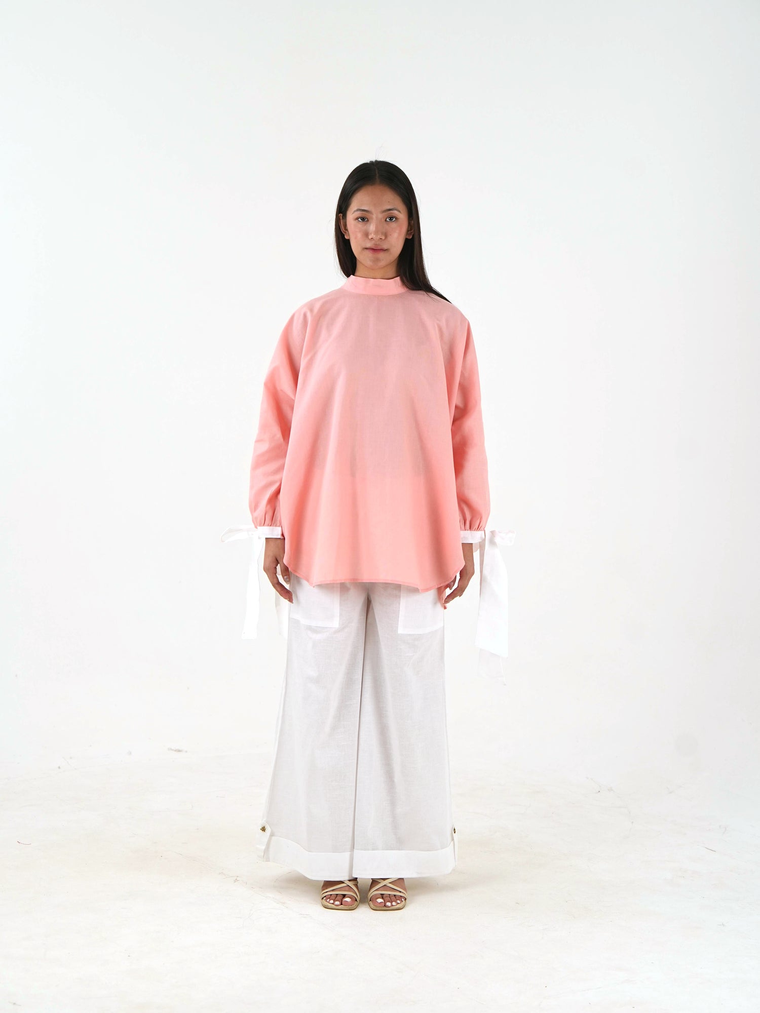 Patch Pocket Linen Pant - White Wide Leg