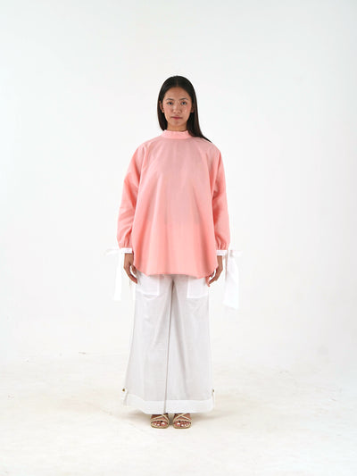 Patch Pocket Linen Pant - White Wide Leg