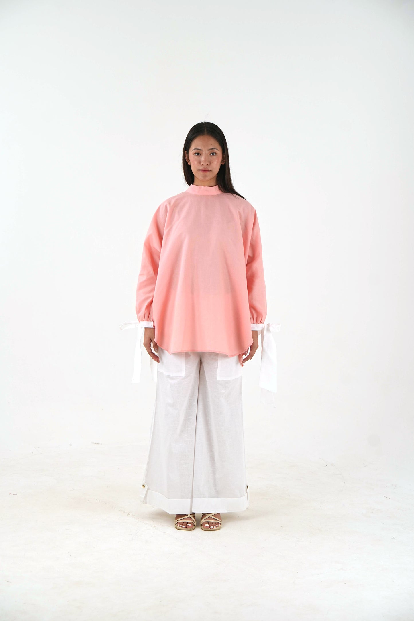 Patch Pocket Linen Pant - White Wide Leg