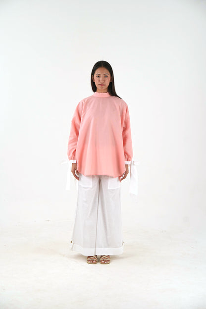 Patch Pocket Linen Pant - White Wide Leg