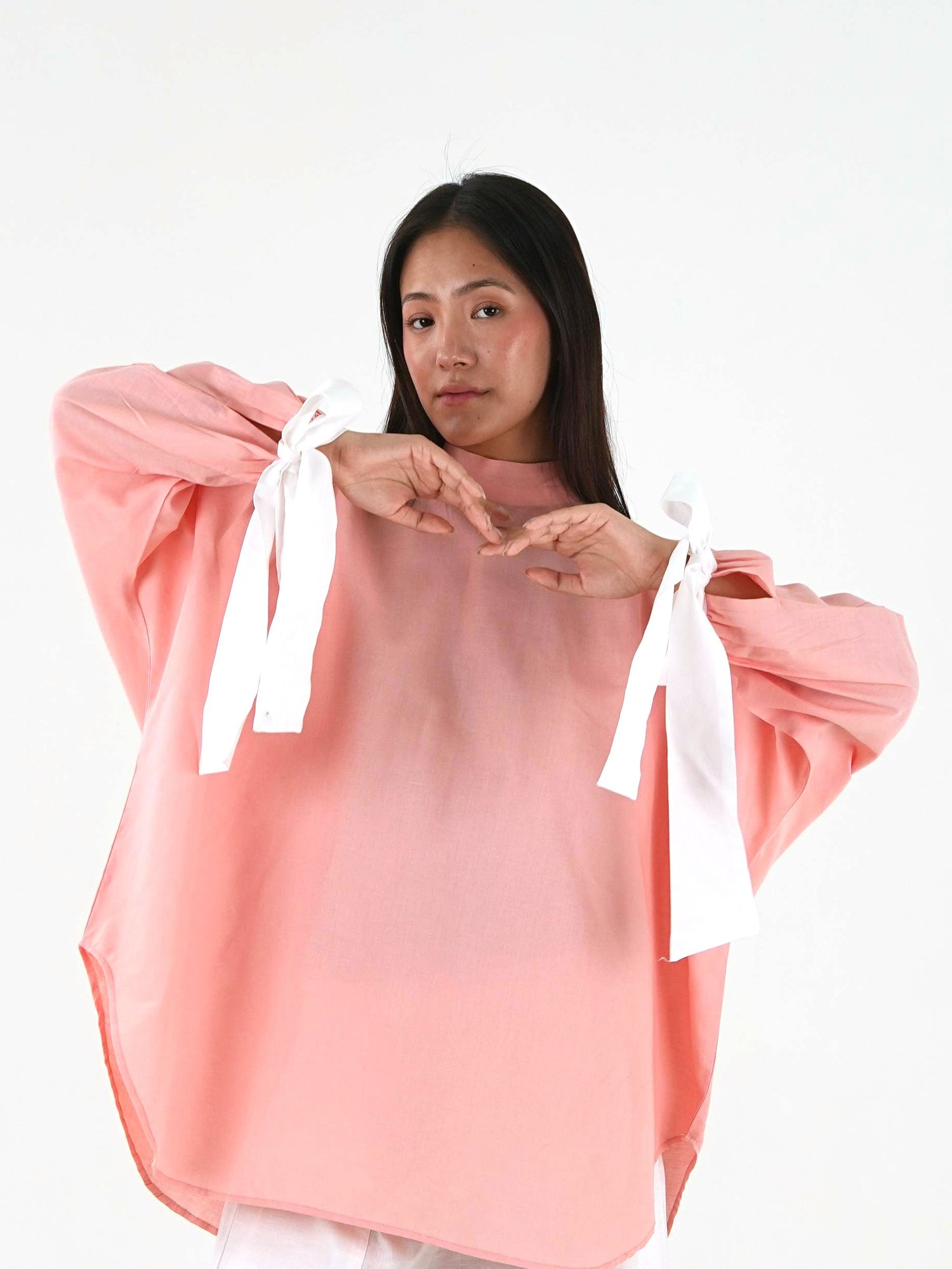 High Neck Set - Peach Pink Linen