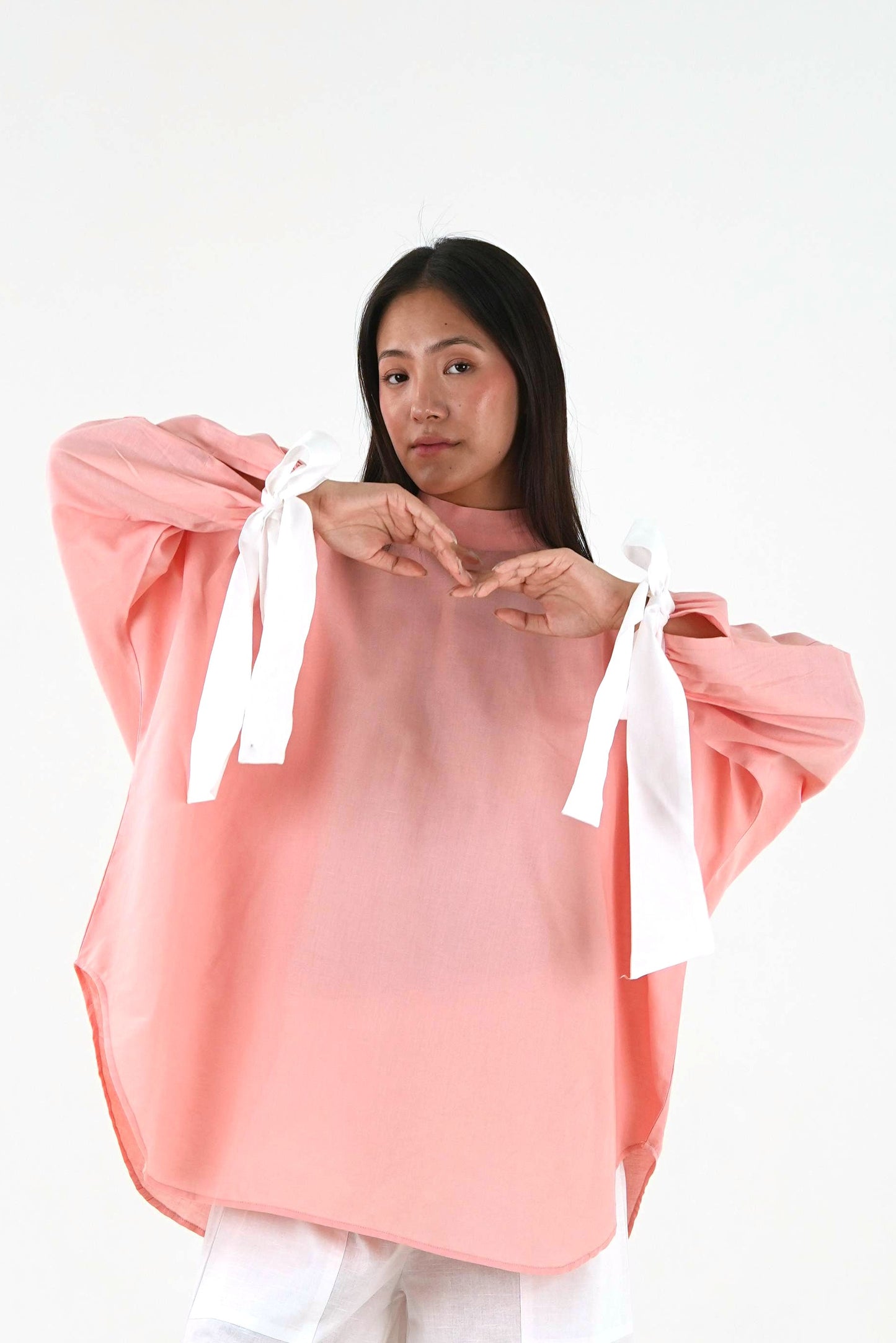 High Neck Set - Peach Pink Linen