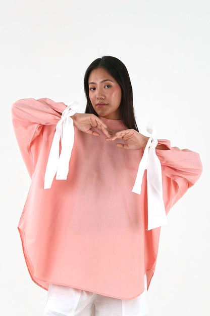 High Neck Set - Peach Pink Linen