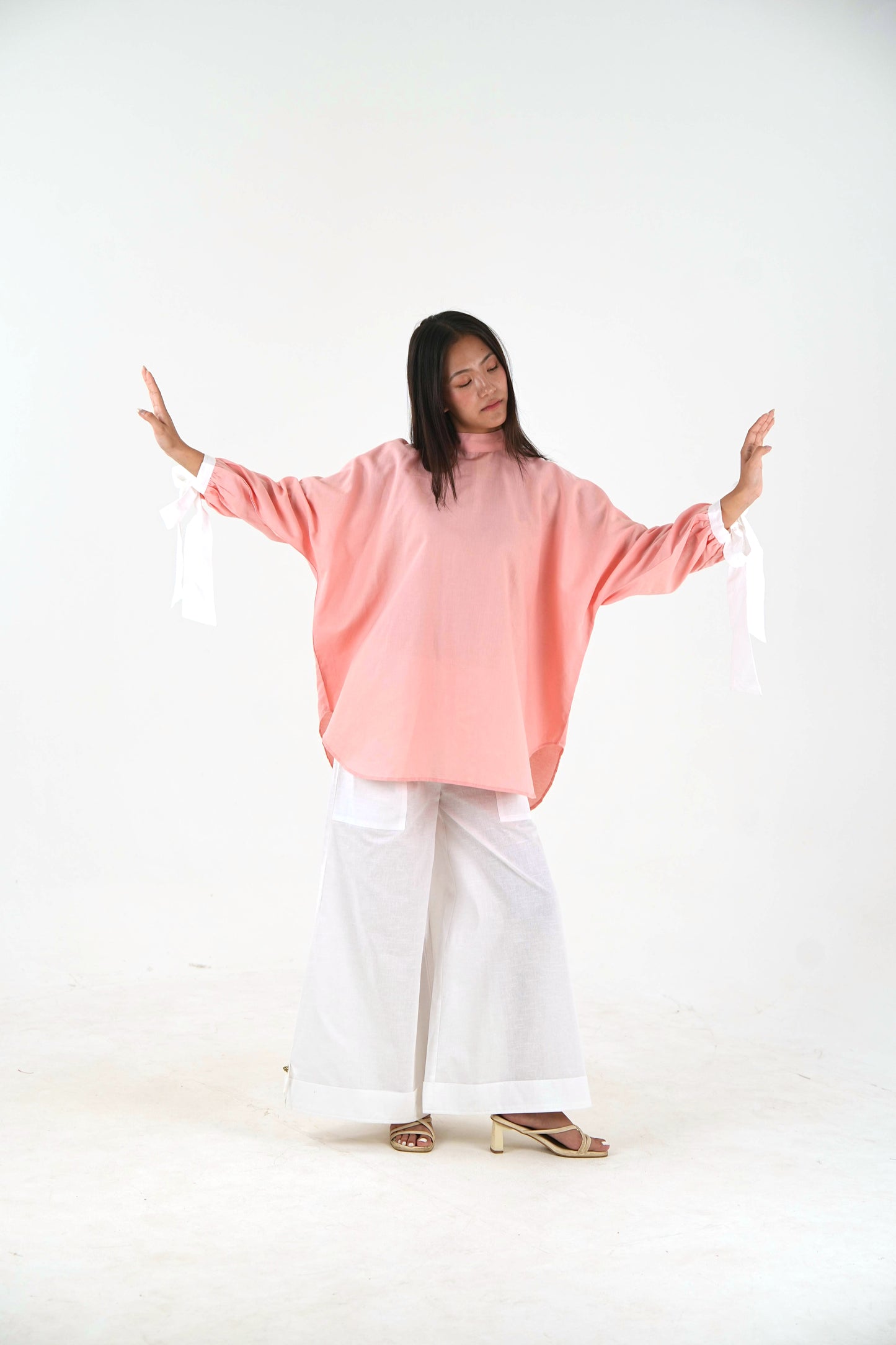 Patch Pocket Linen Pant - White Wide Leg