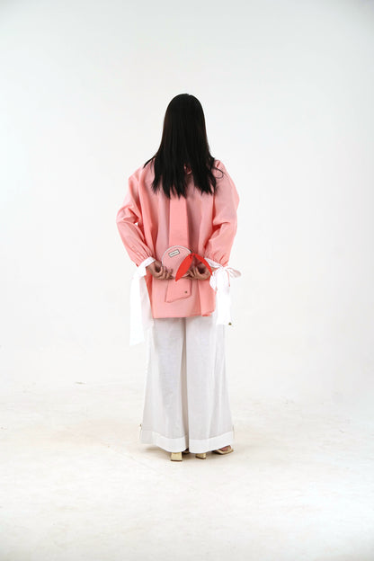 Patch Pocket Linen Pant - White Wide Leg