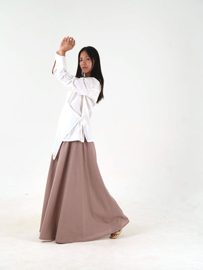 Full Length Linen Pant - Dusty Mauve