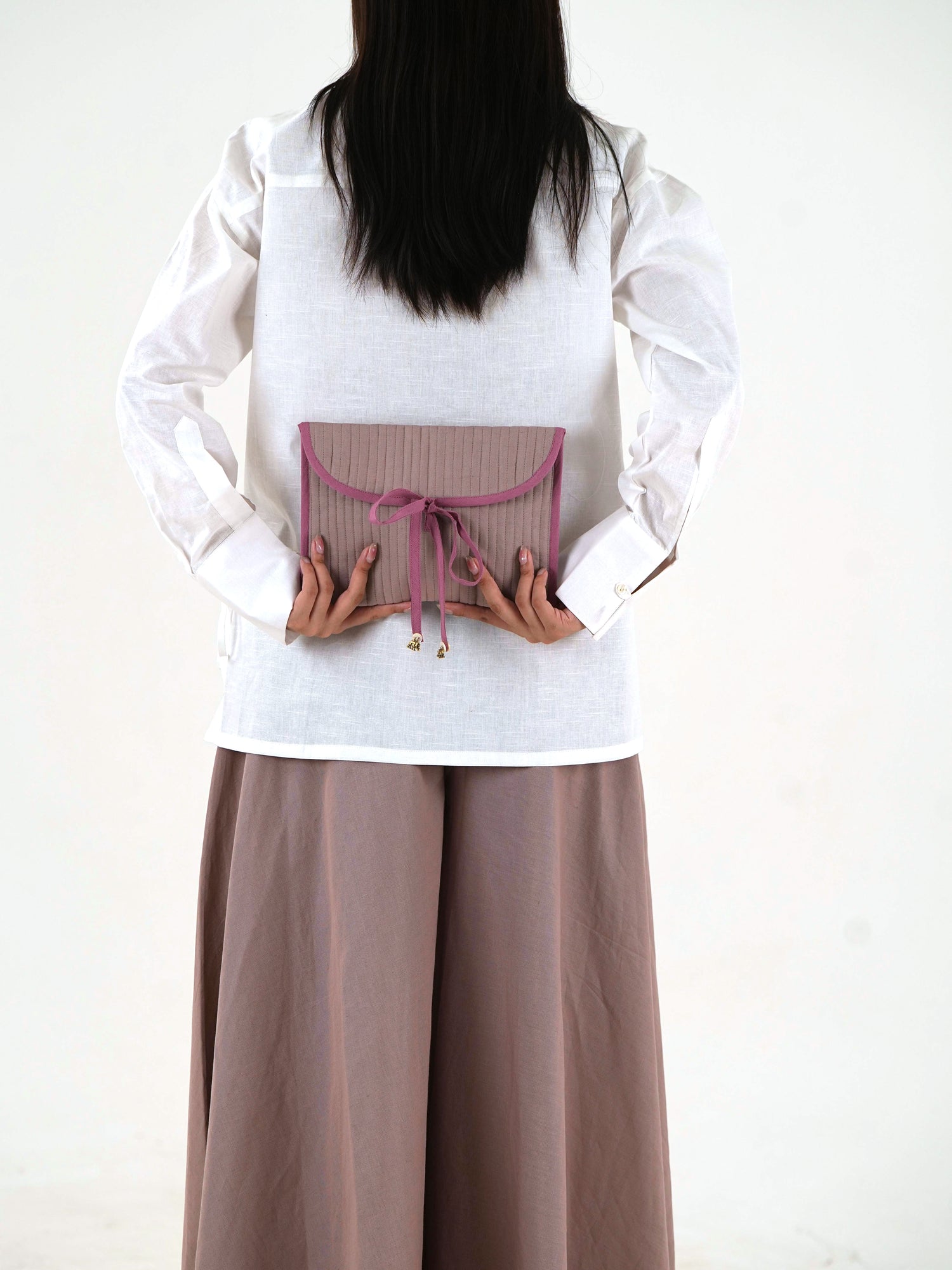 Full Length Linen Pant - Dusty Mauve