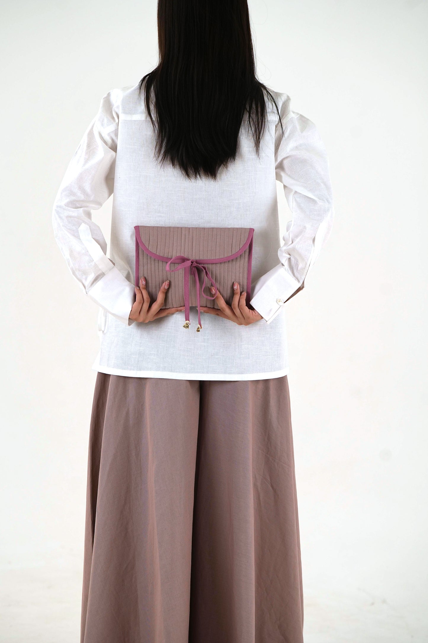 Full Length Linen Pant - Dusty Mauve