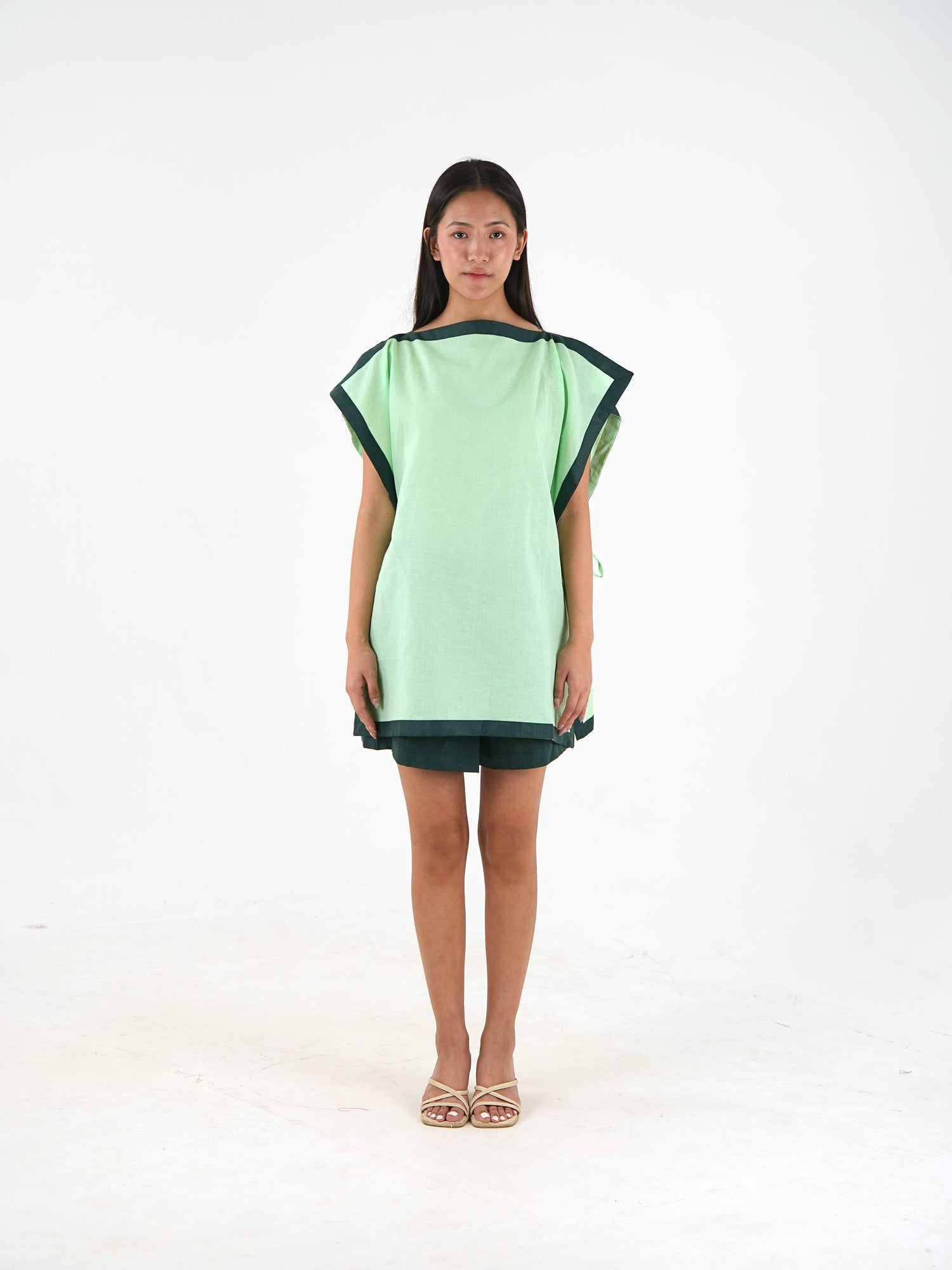 Side Tie Tunic - Mint Green Linen
