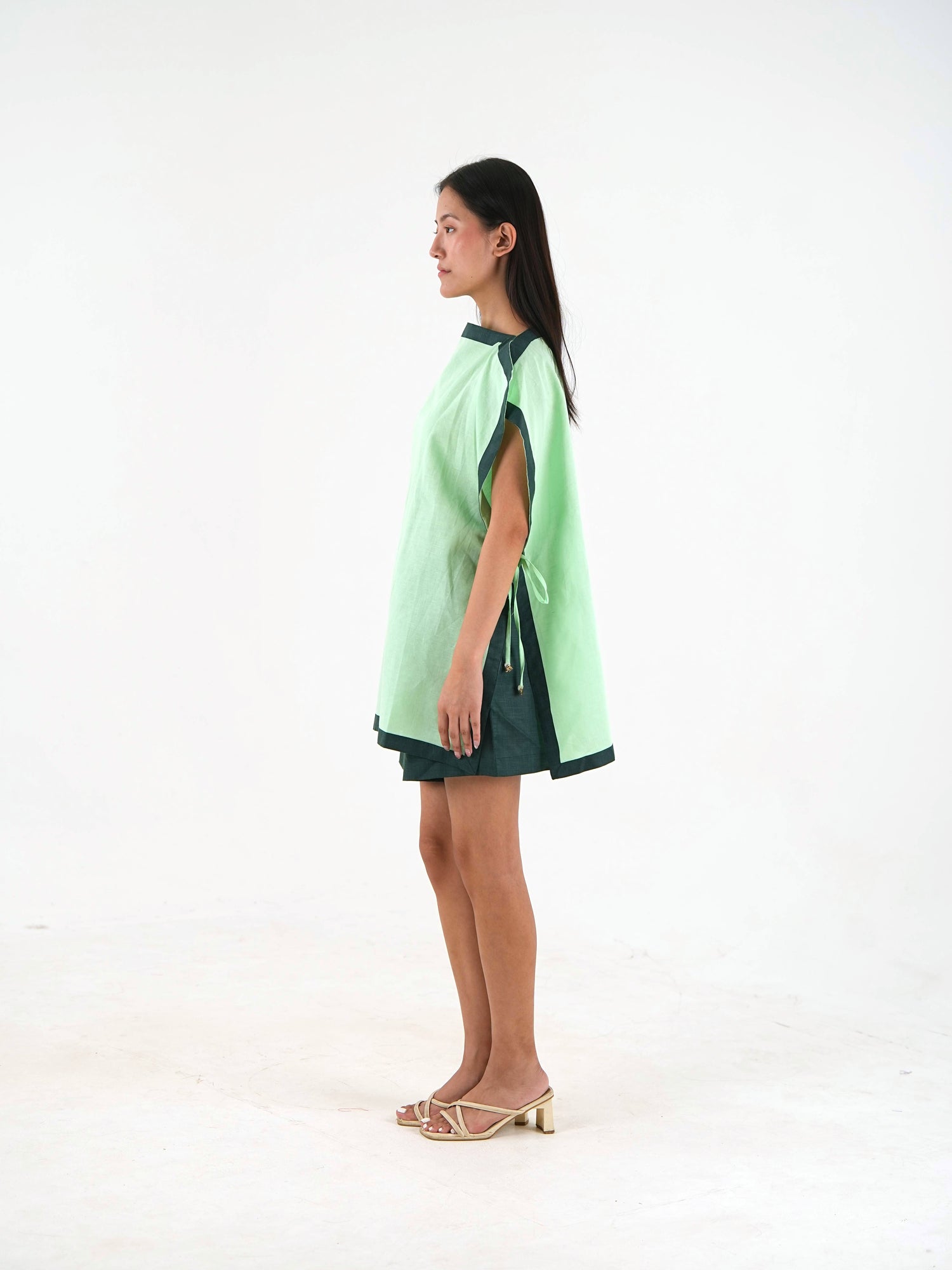 Side Tie Tunic - Mint Green Linen