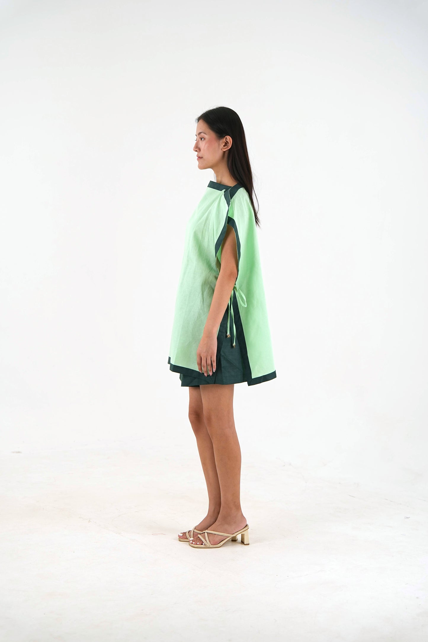 Side Tie Tunic - Mint Green Linen