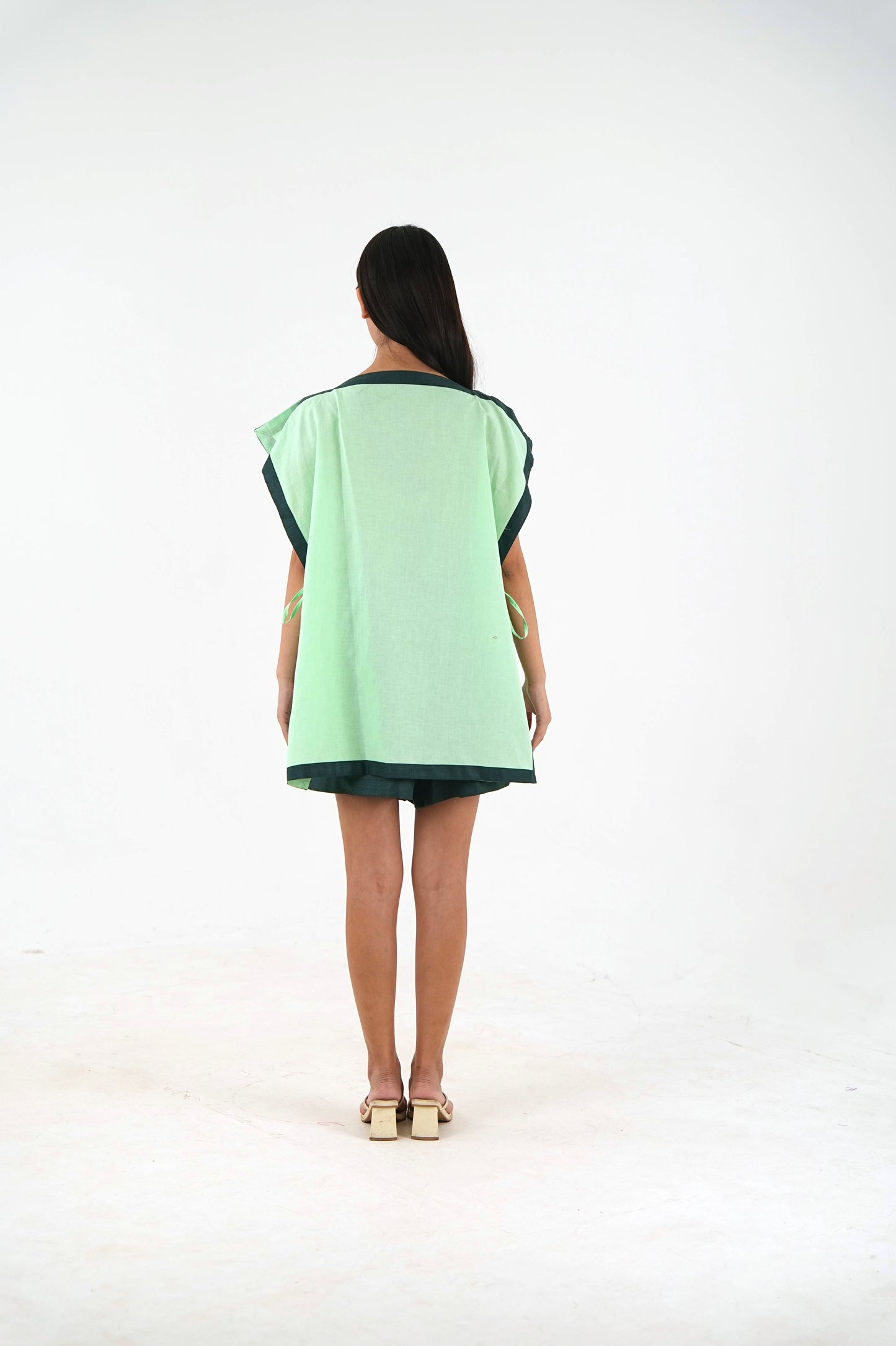 Side Tie Tunic - Mint Green Linen
