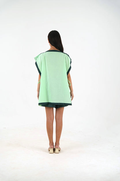 Side Tie Tunic - Mint Green Linen