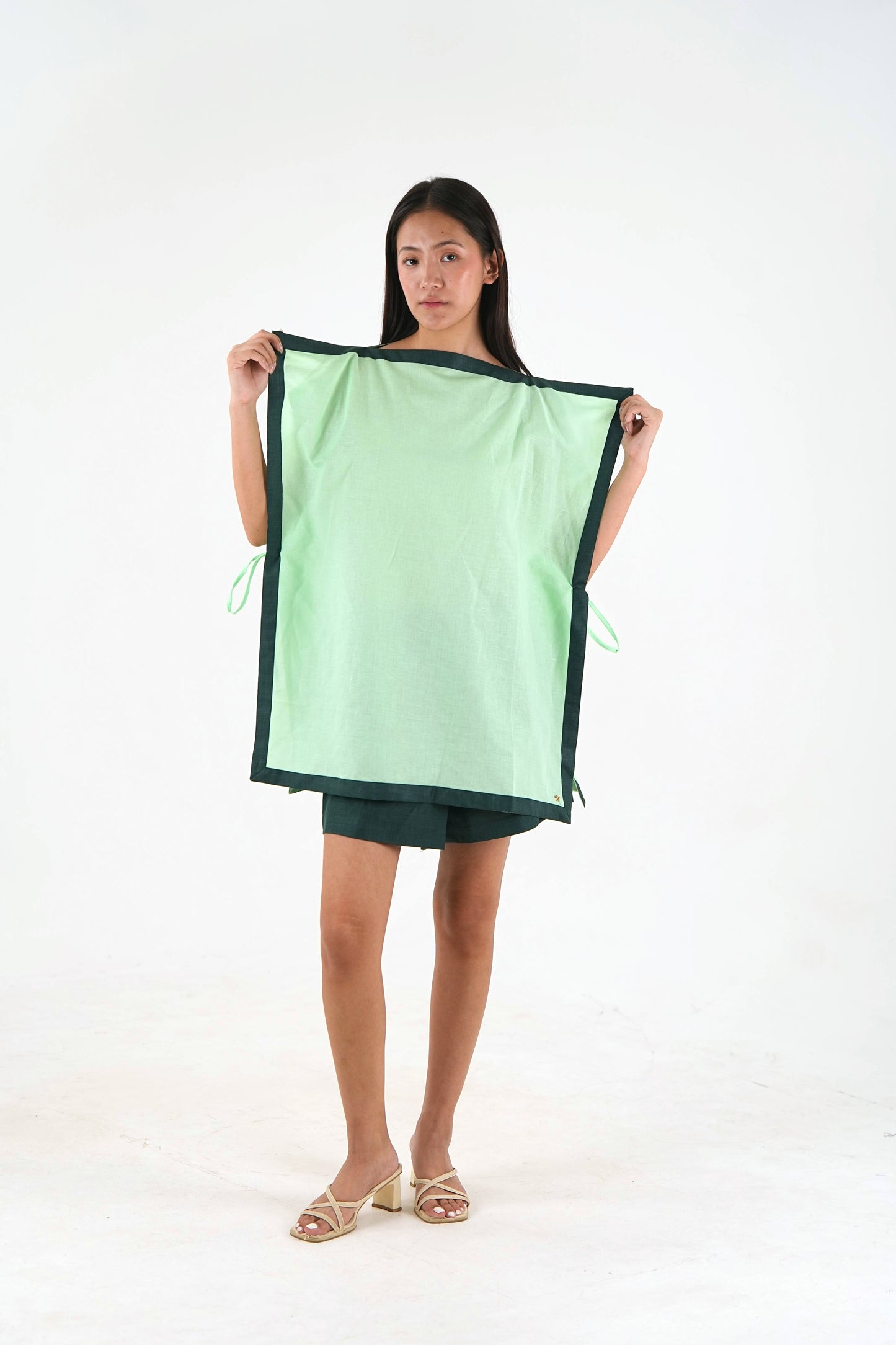 Side Tie Tunic - Mint Green Linen