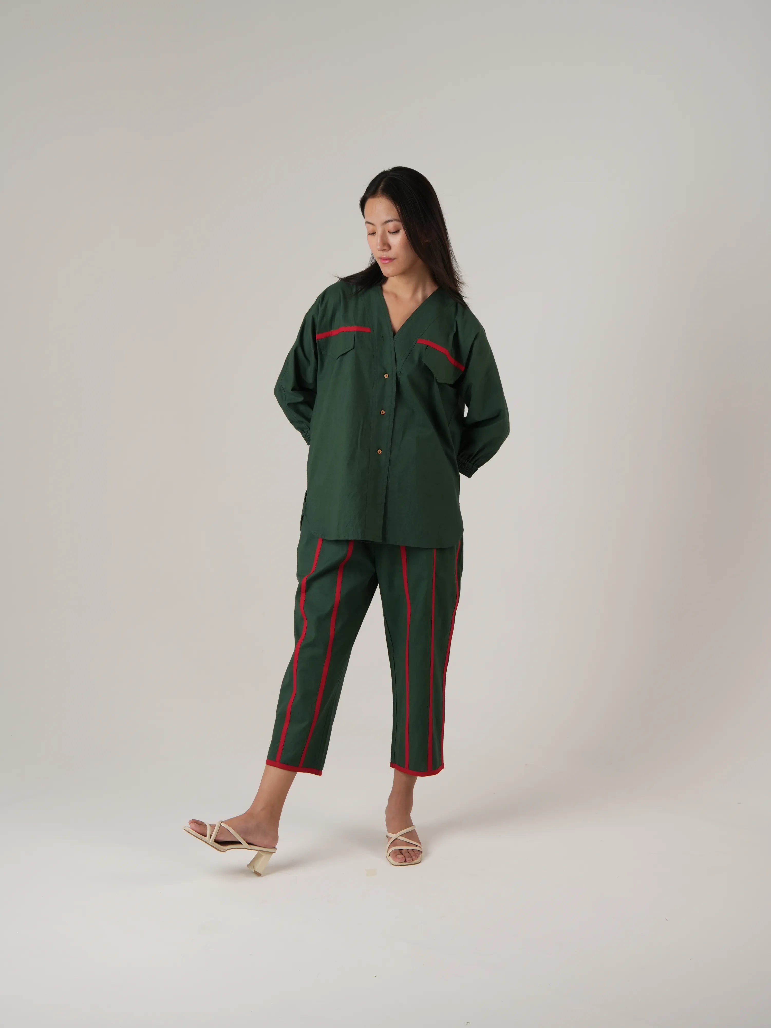 Vanshitaaz Botanical Green Anti Fit Cotton Co-ord set