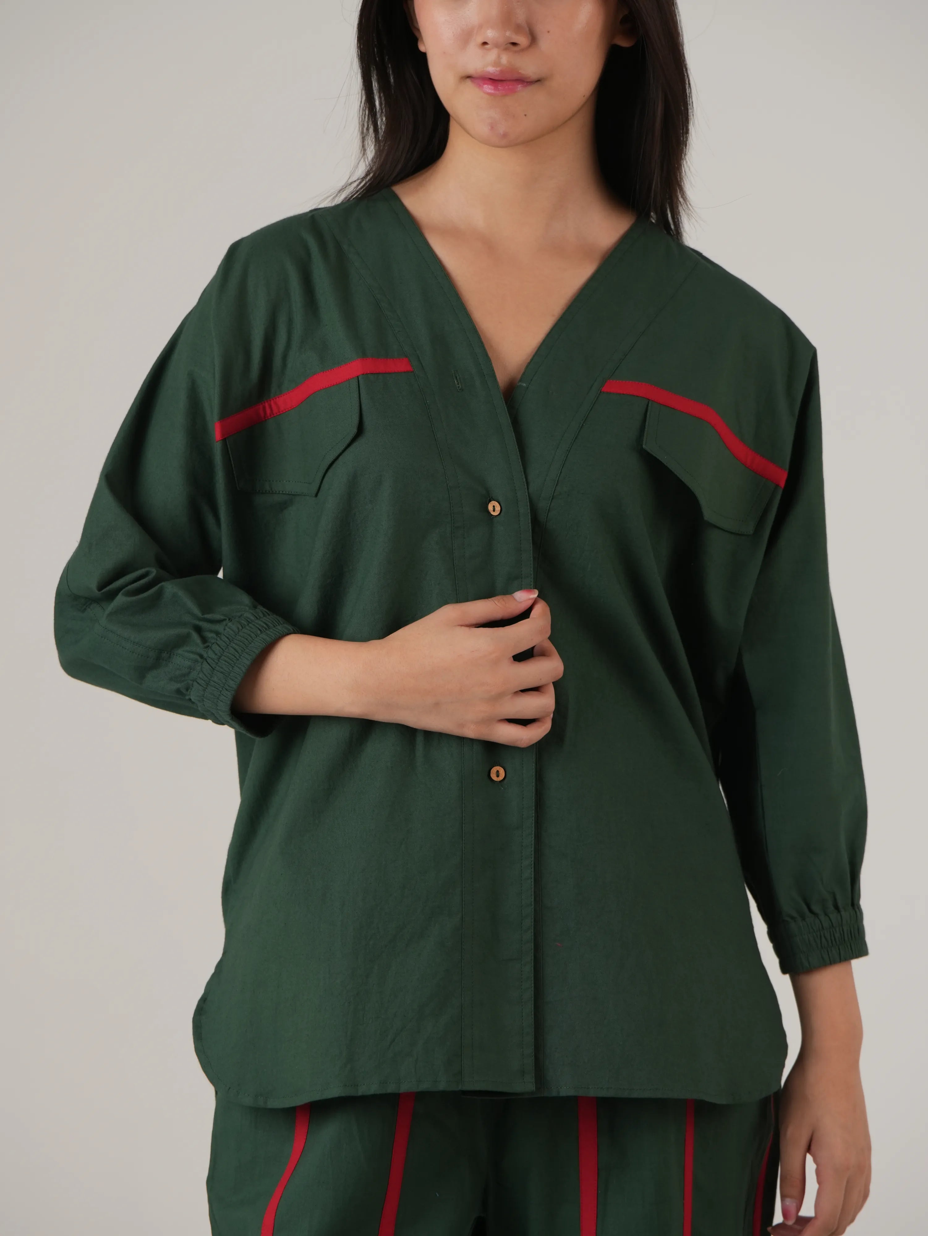 Vanshitaaz Botanical Green Anti Fit Cotton Co-ord set