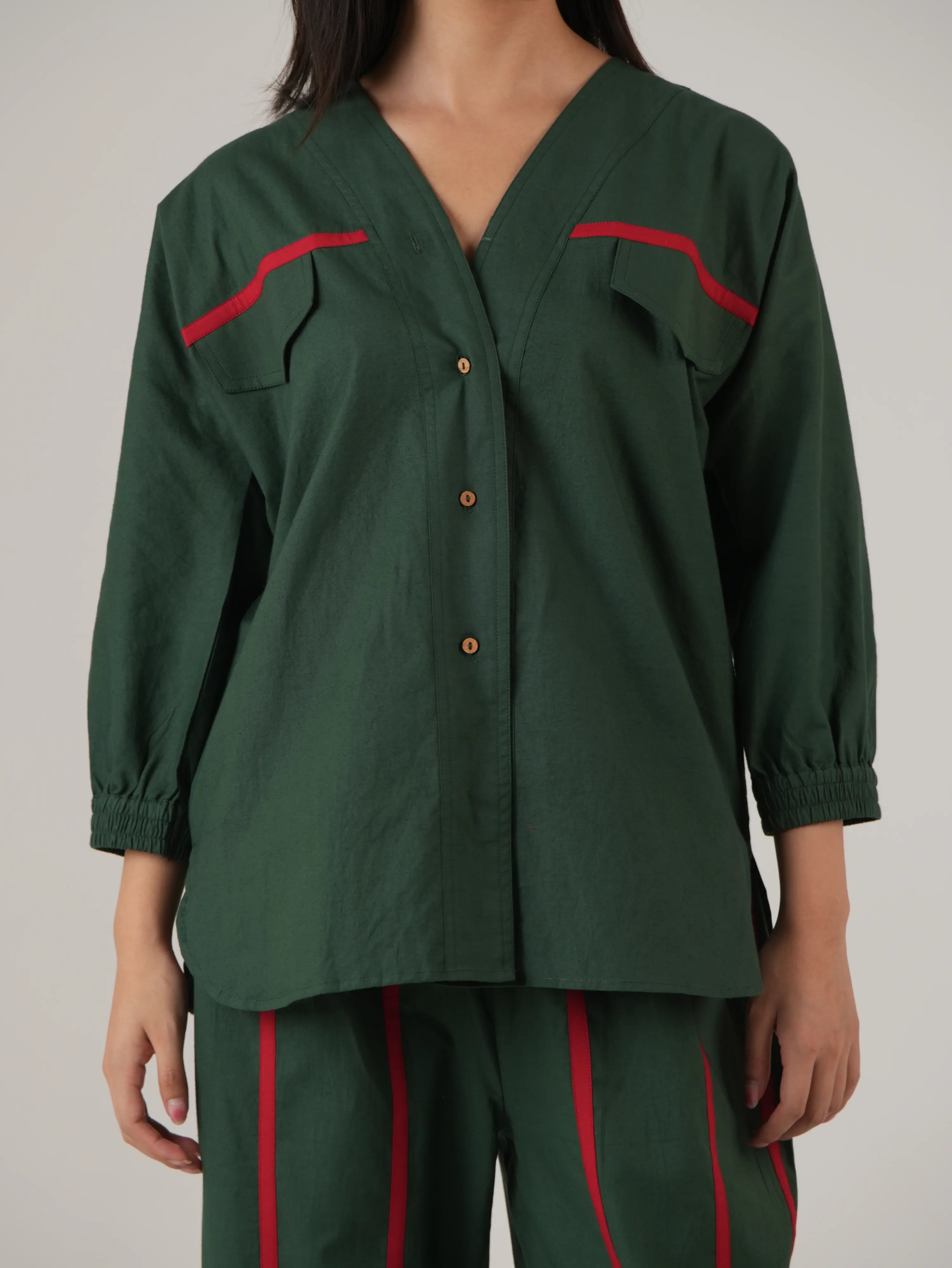 Vanshitaaz Botanical Green Anti Fit Cotton Co-ord set