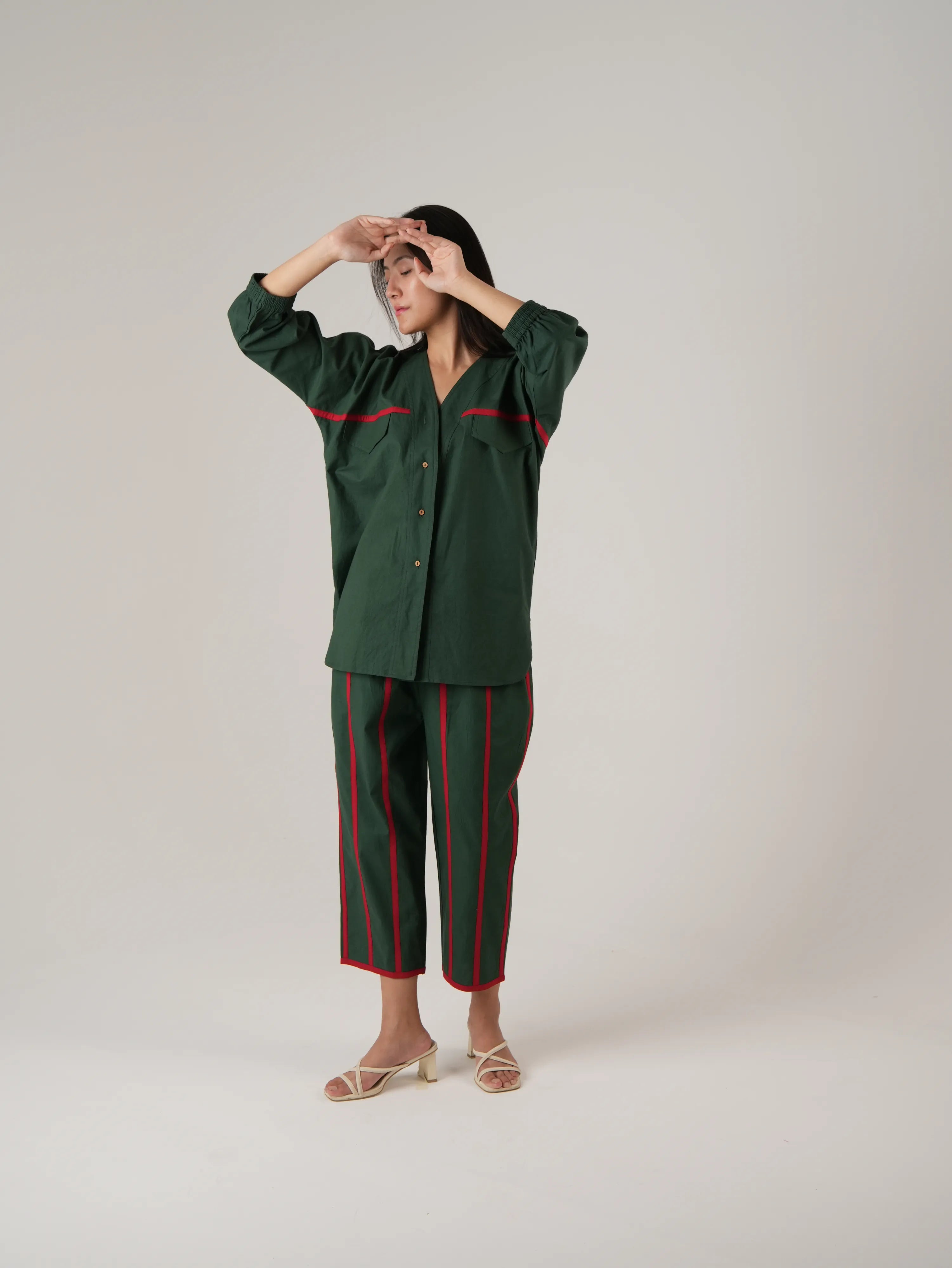 Vanshitaaz Botanical Green Anti Fit Cotton Co-ord set