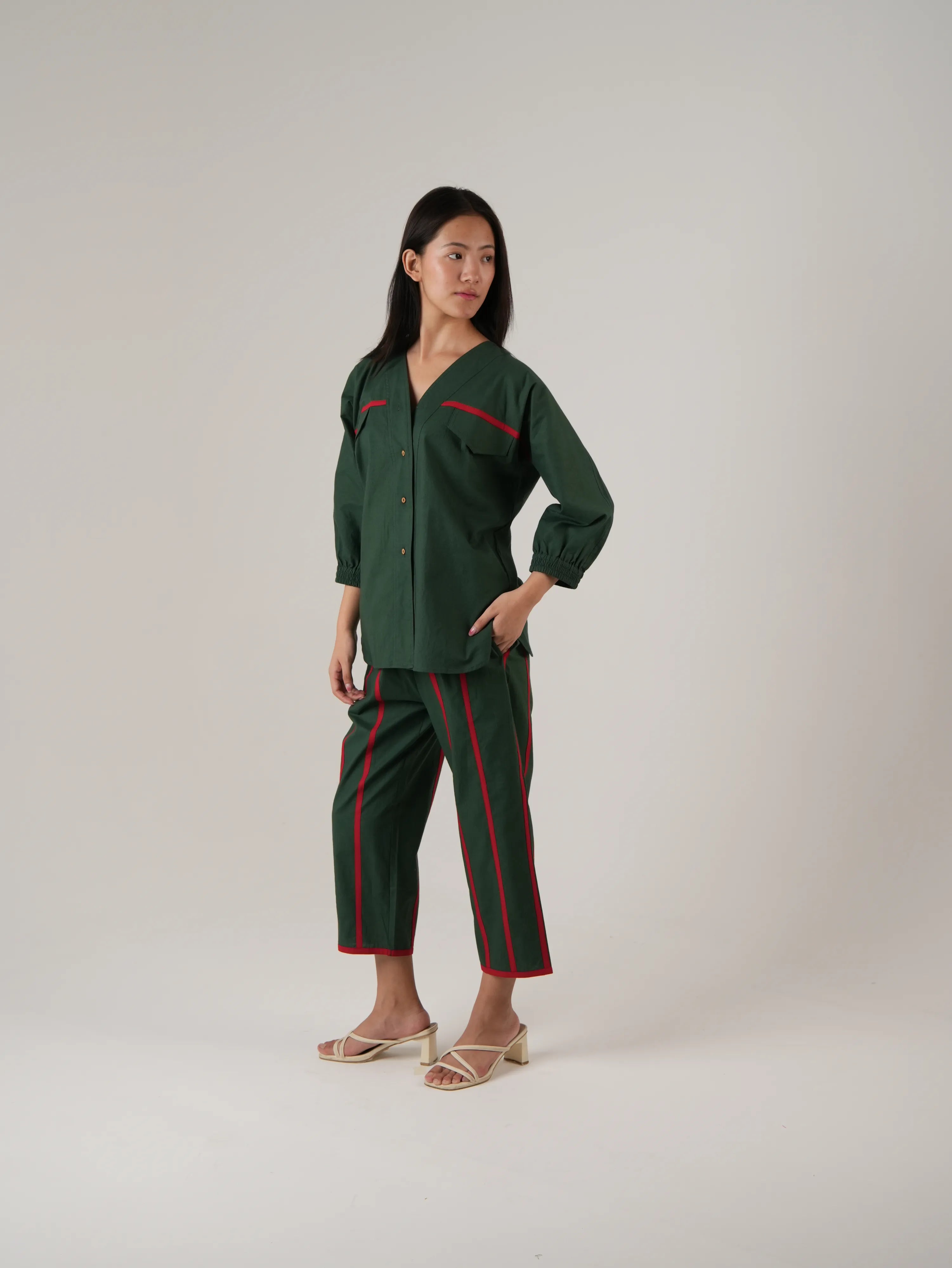 Vanshitaaz Botanical Green Anti Fit Cotton Co-ord set