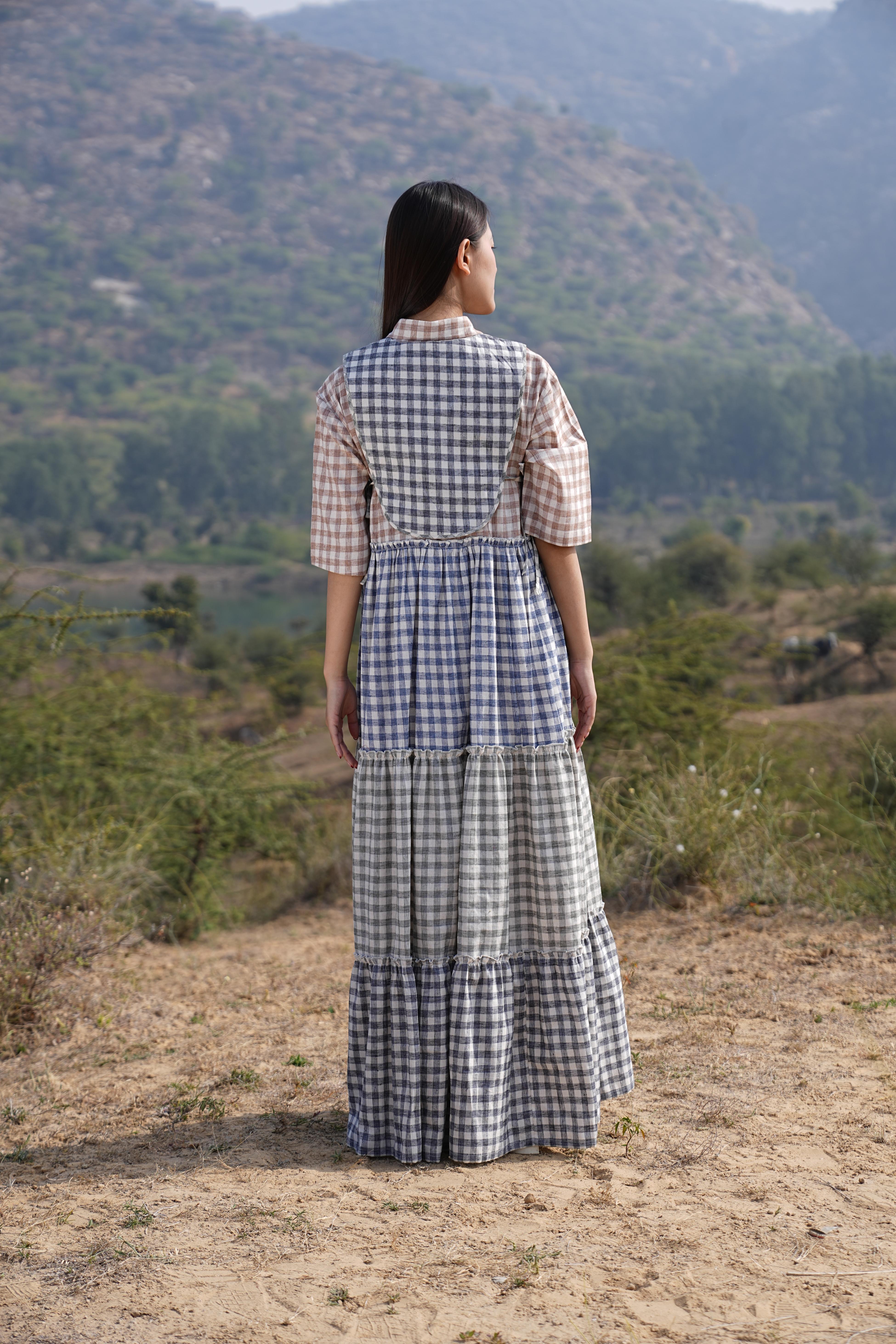 Checked Maxi Dress | Vanshitaaz