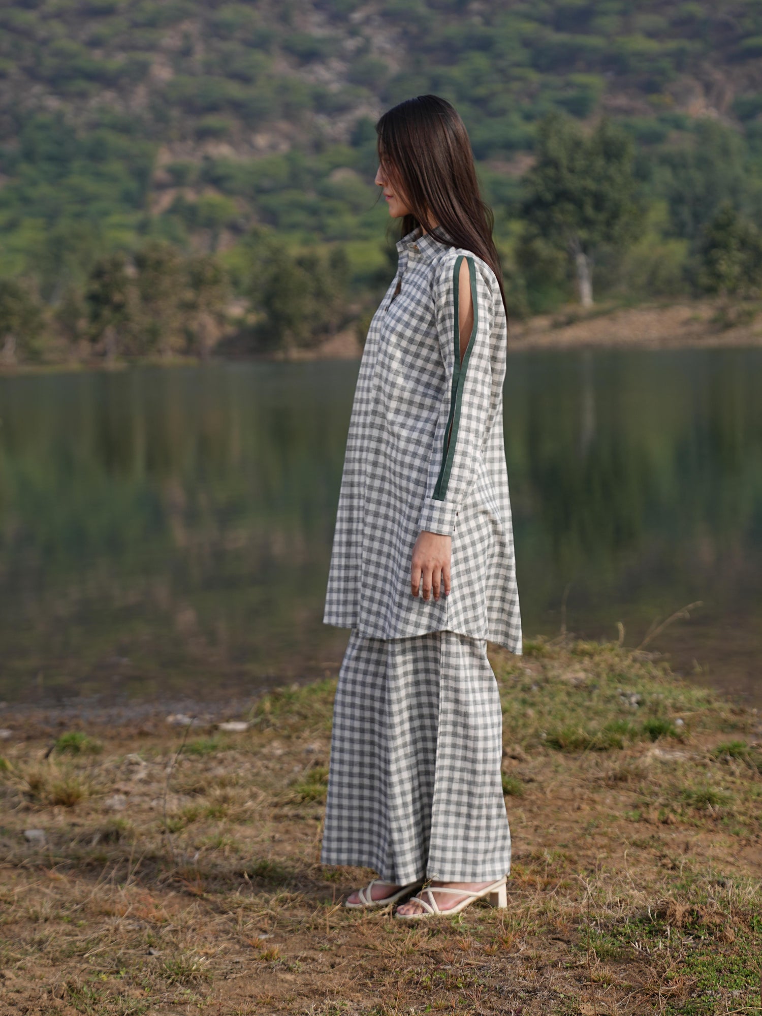 Full-length view of the cotton co-ord set