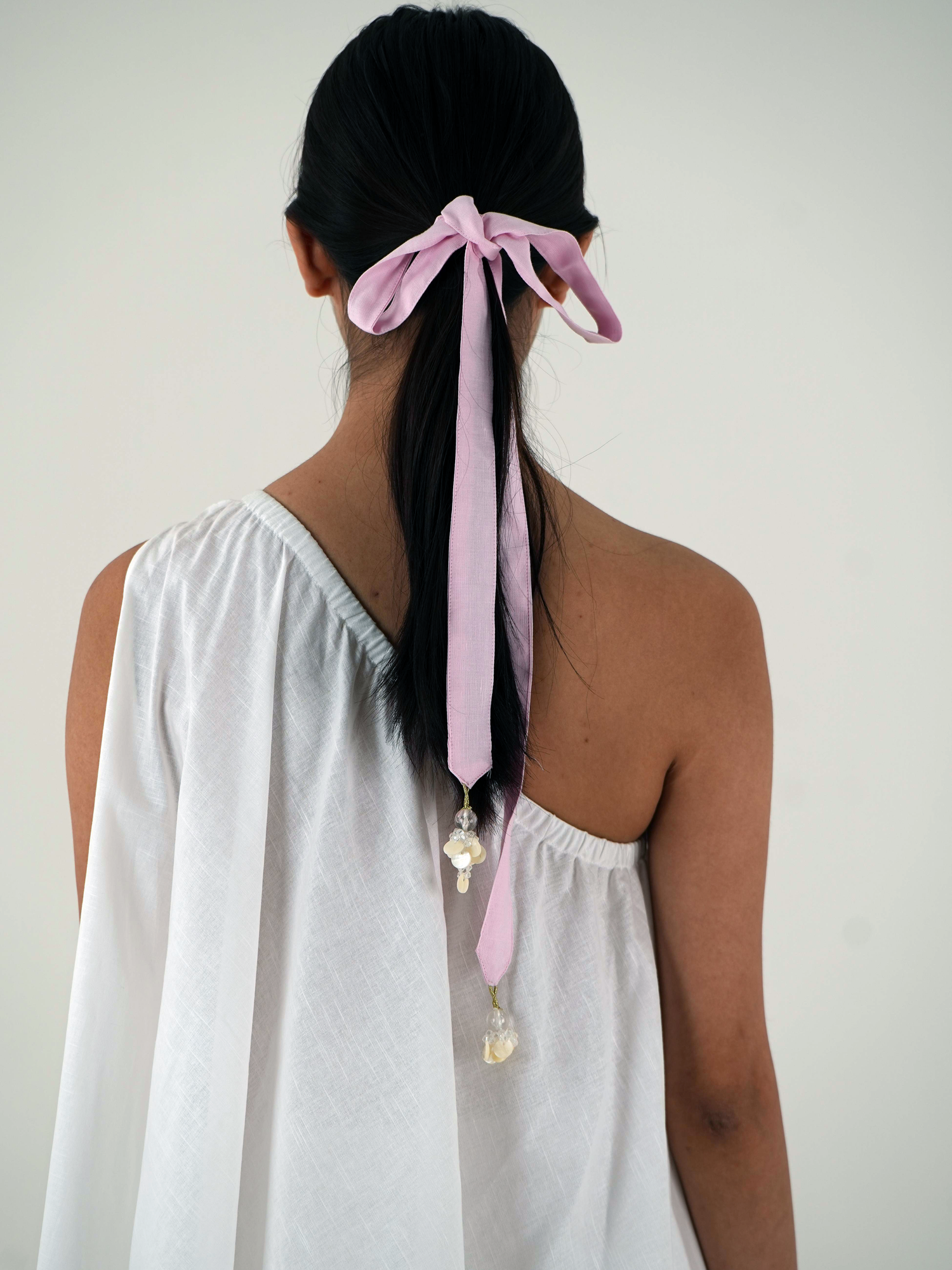 Bow Tie Set - White Linen Cotton