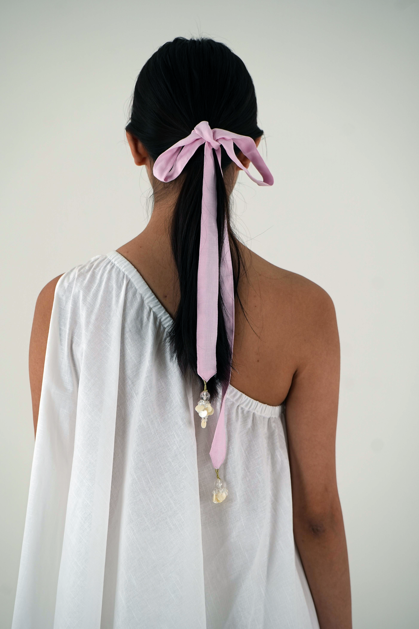 Bow Tie Set - White Linen Cotton