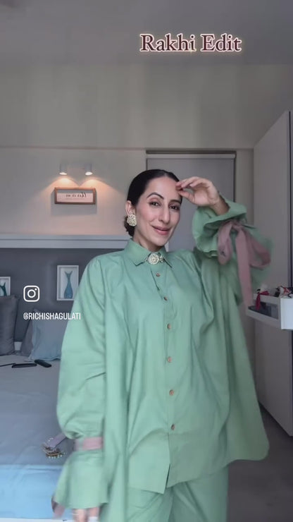 Vanshitaaz Sage Green Cotton Co-ord set