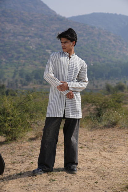 Sutra Olive Stripe Kurta