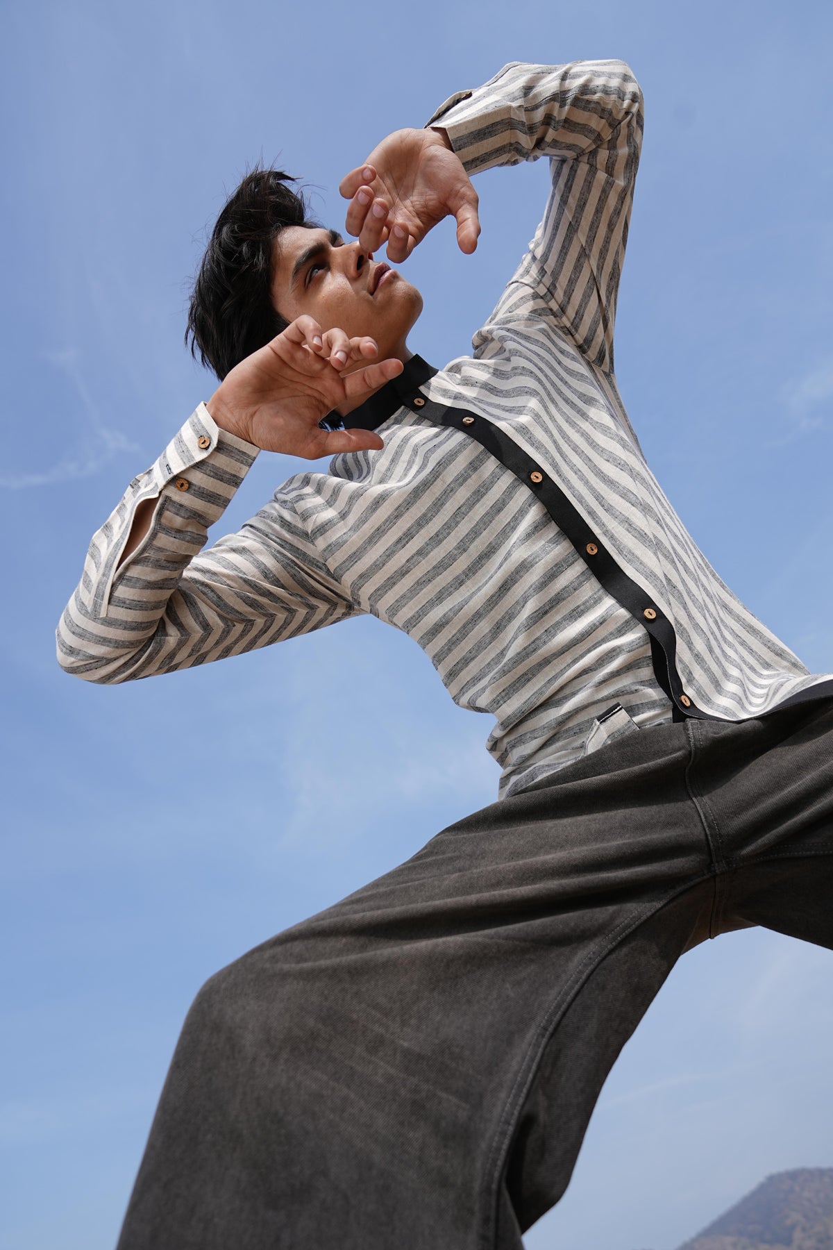 4 Check Maxi Dress & Stripe Shirt Duo