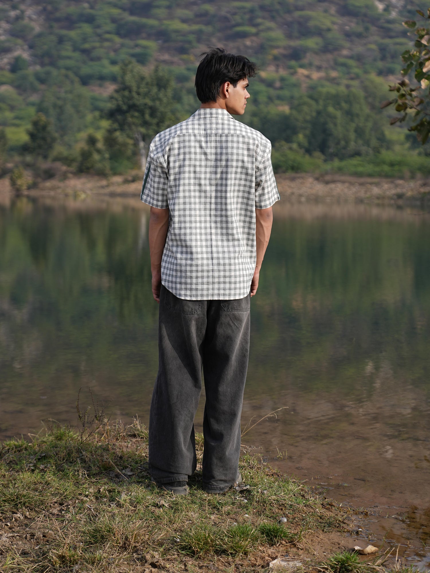 Sutra Camp Collar Check Shirt