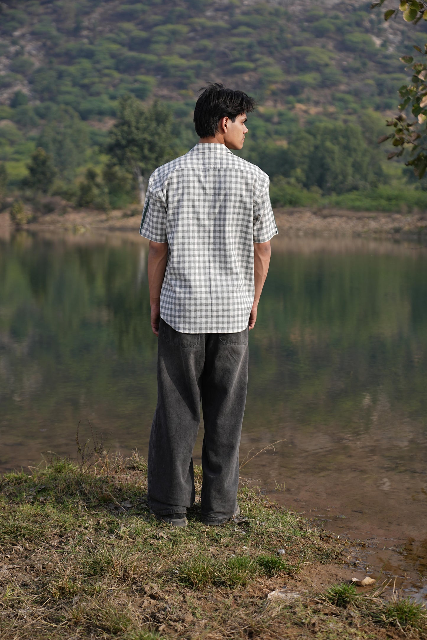 Sutra Camp Collar Check Shirt