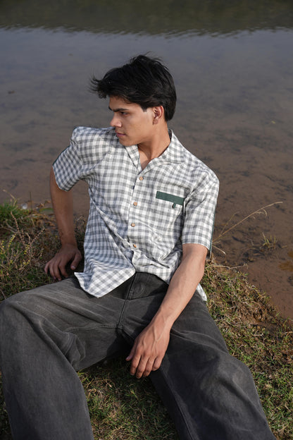 Sutra Camp Collar Check Shirt