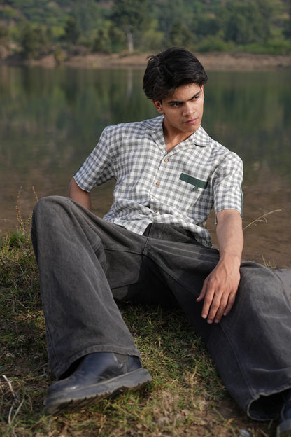 Sutra Camp Collar Check Shirt