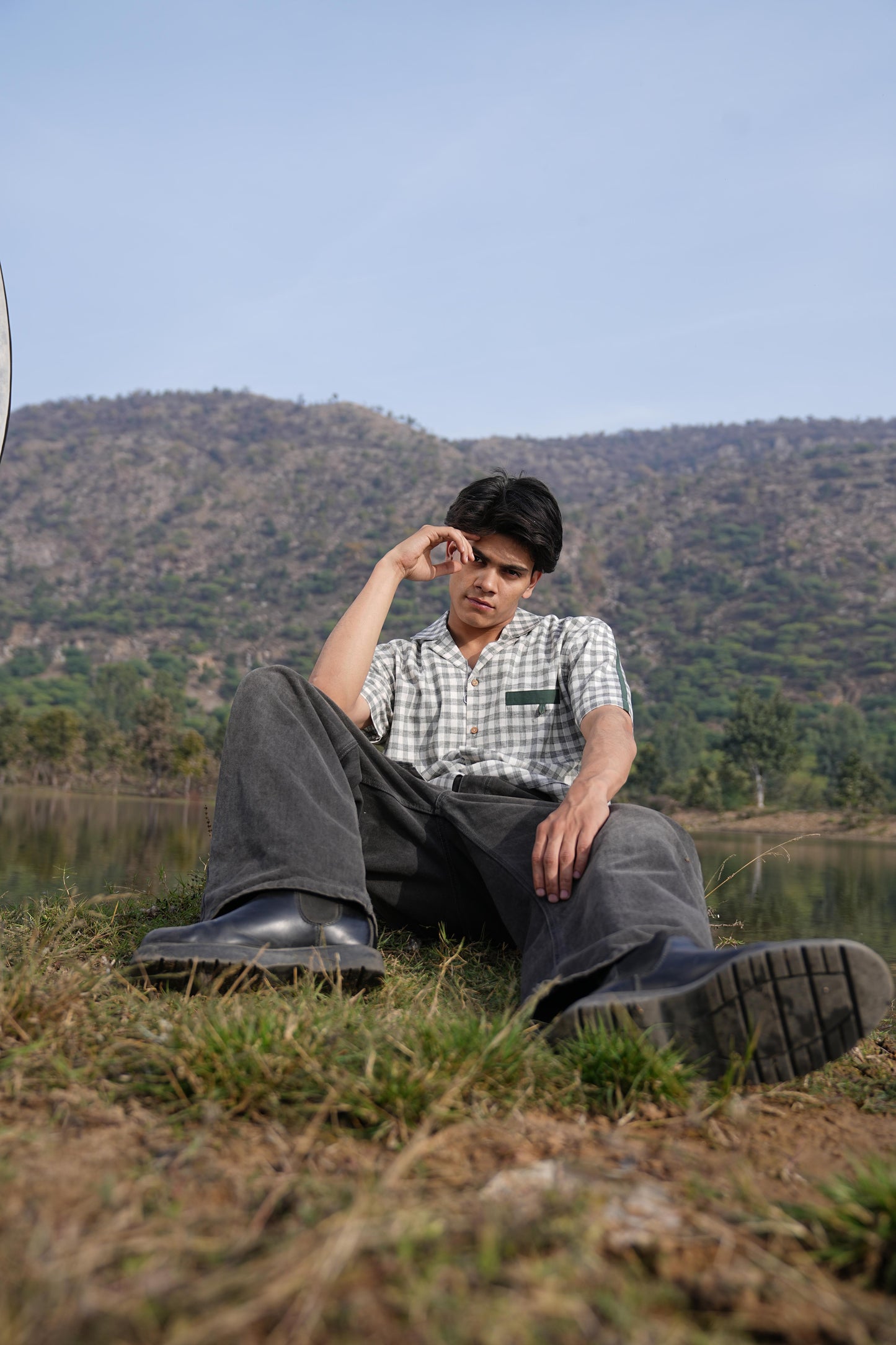 Sutra Camp Collar Check Shirt